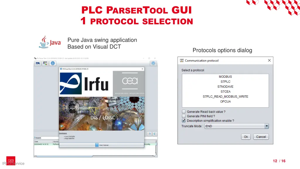 plc p arser t ool gui 1 protocol selection