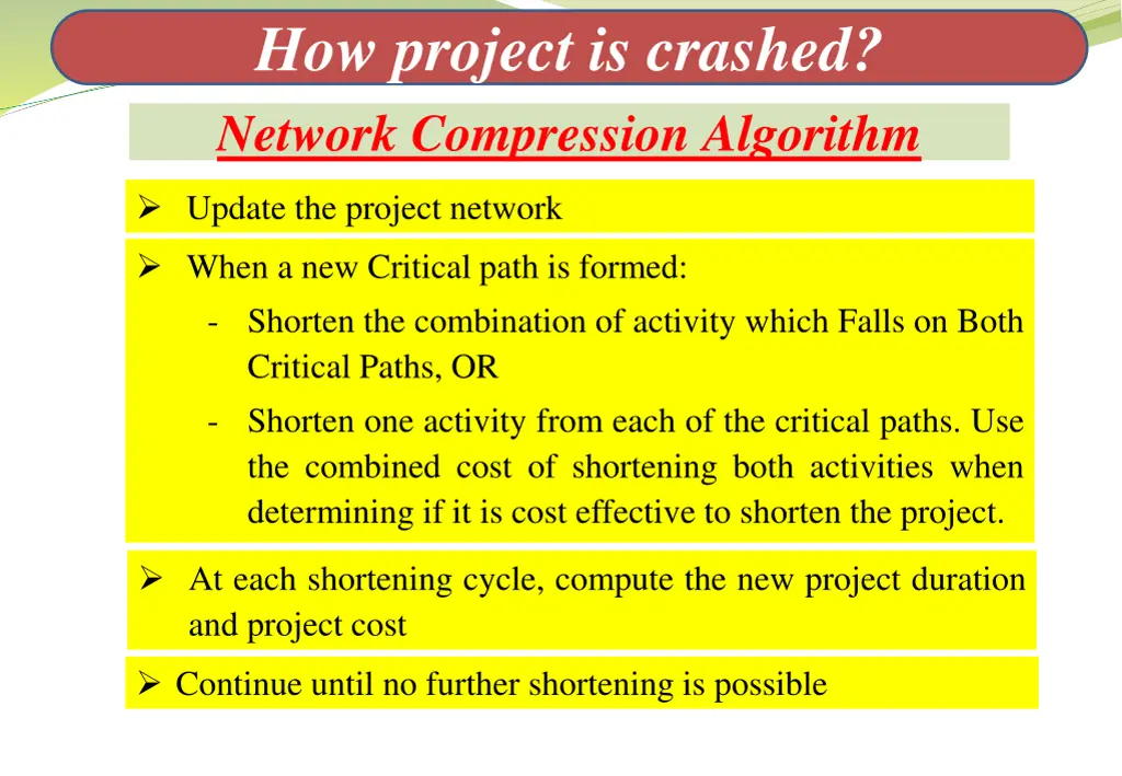 how project is crashed network compression 1