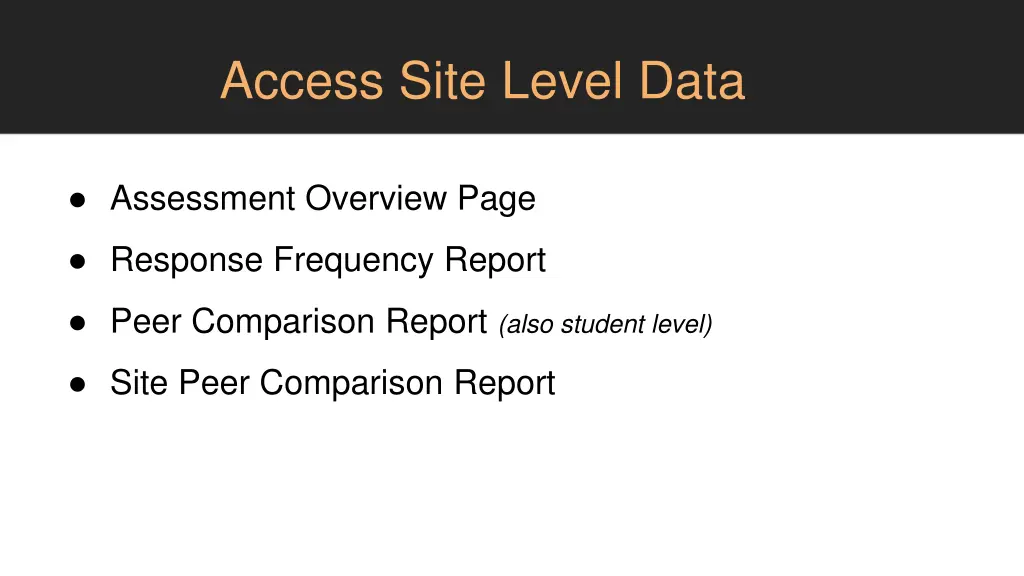 access site level data