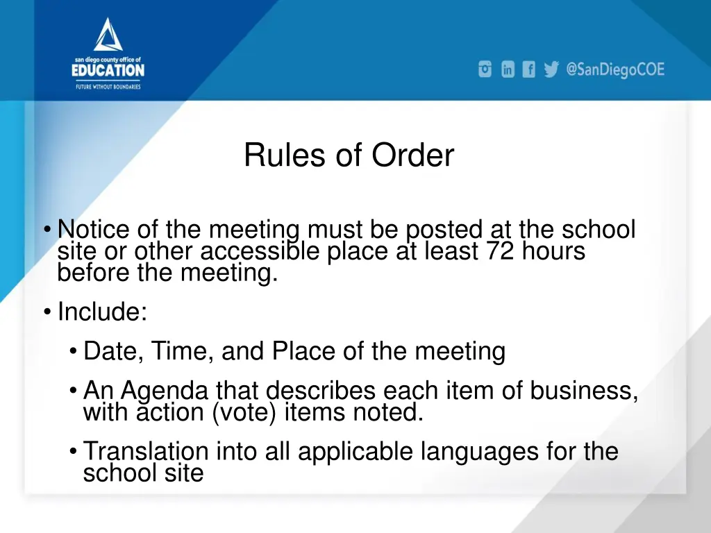 rules of order