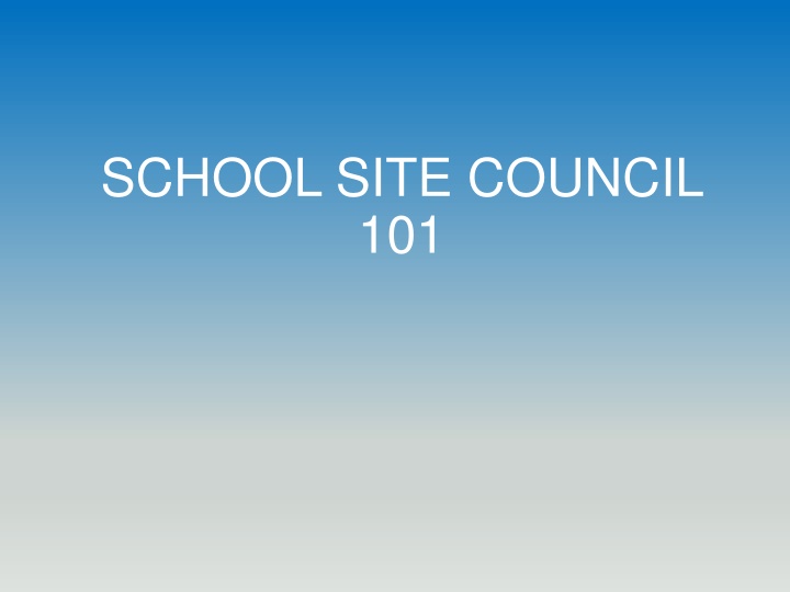school site council 101