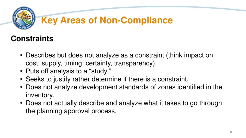 key areas of non compliance 2