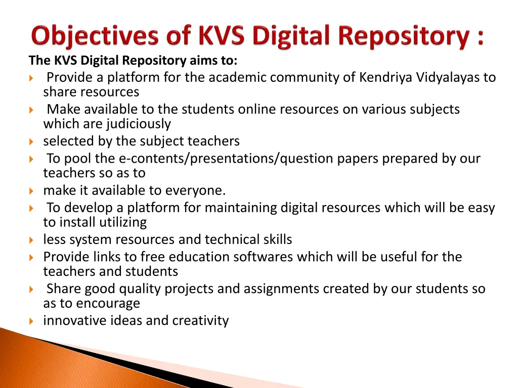 the kvs digital repository aims to provide