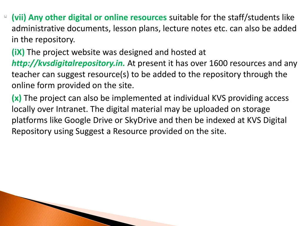 vii any other digital or online resources