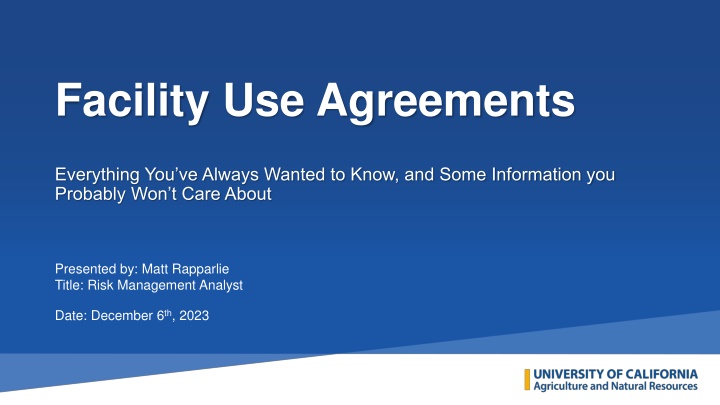 facility use agreements
