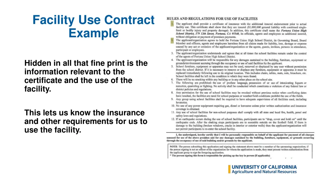 facility use contract example