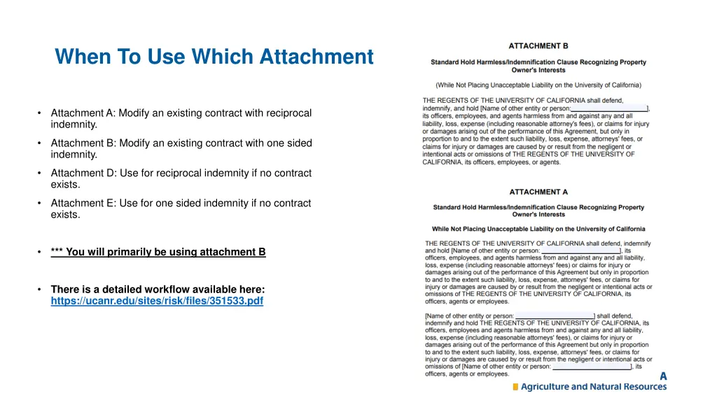 when to use which attachment