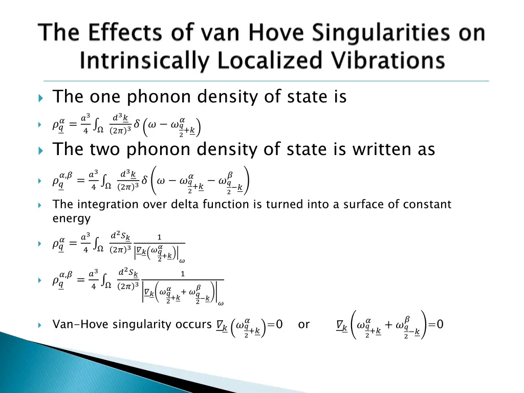 the one phonon density of state