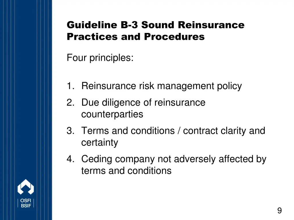 guideline b 3 sound reinsurance practices