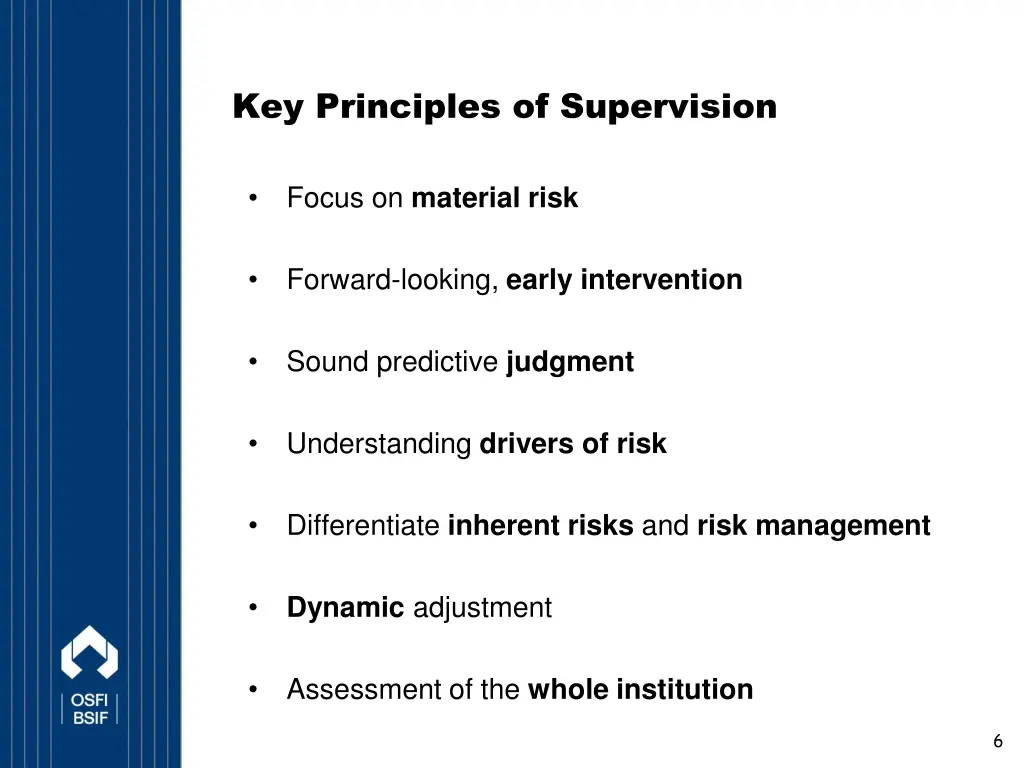key principles of supervision