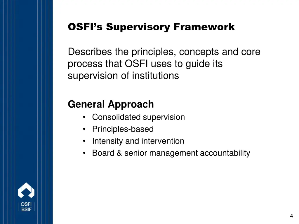 osfi s supervisory framework