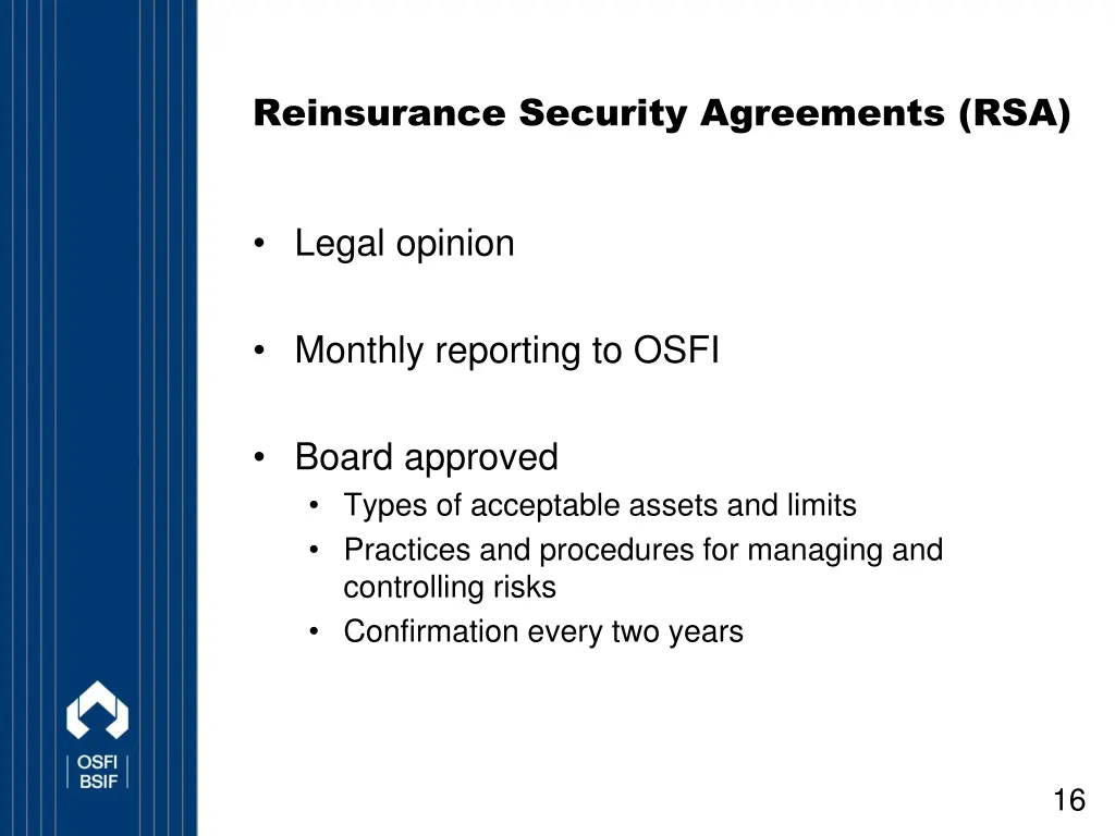 reinsurance security agreements rsa 1
