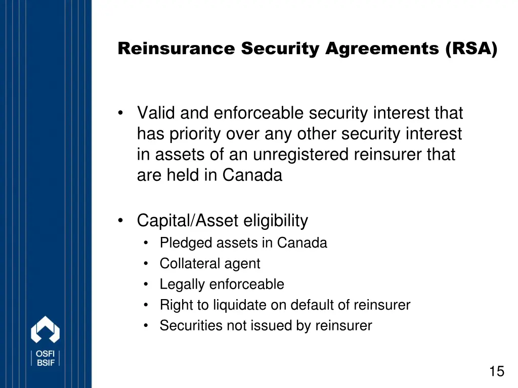 reinsurance security agreements rsa