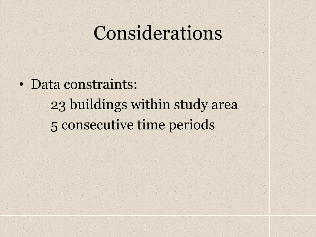 considerations
