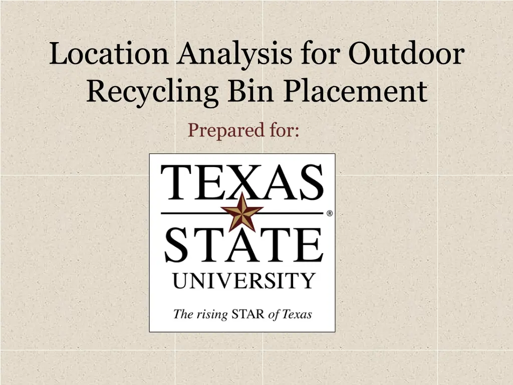 location analysis for outdoor recycling