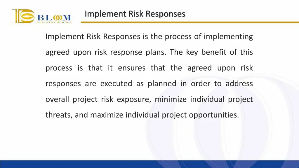 implement risk responses