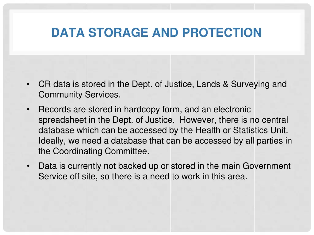 data storage and protection