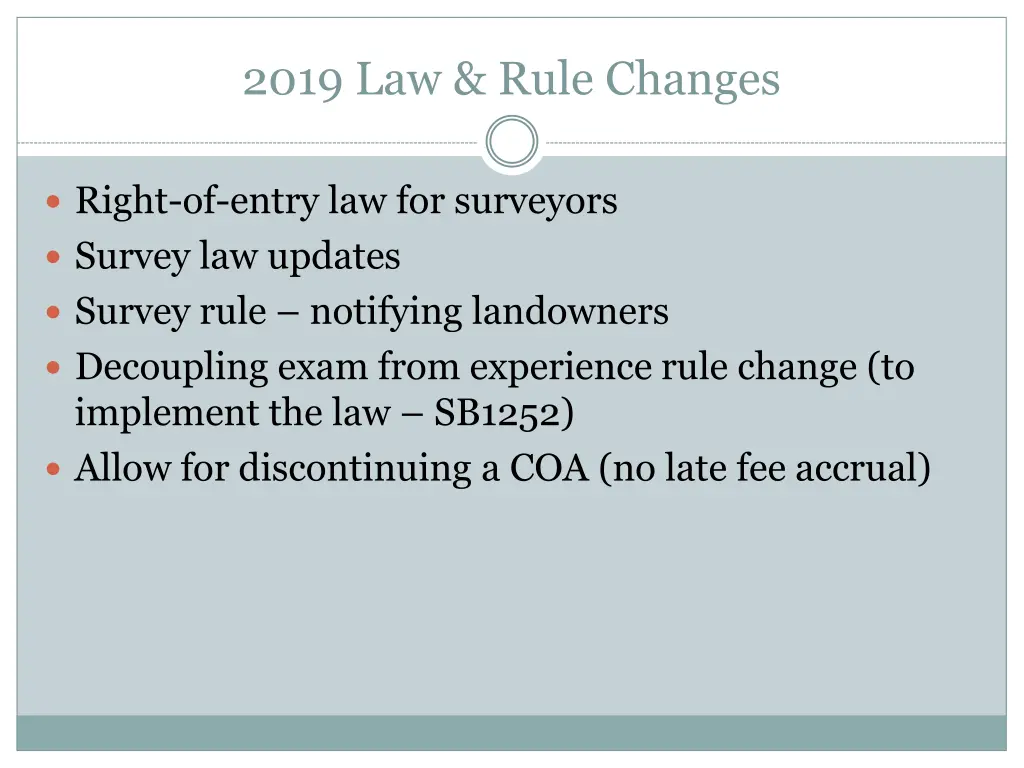 2019 law rule changes