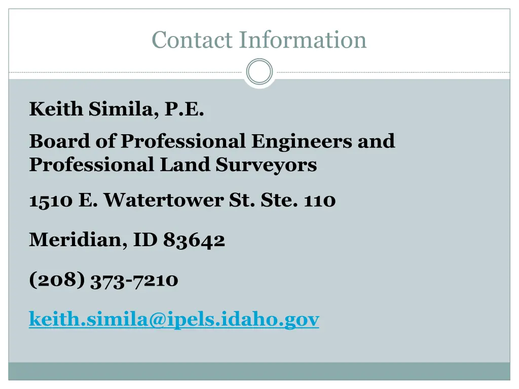 contact information