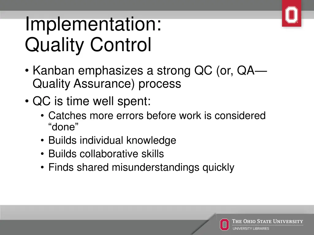 implementation quality control