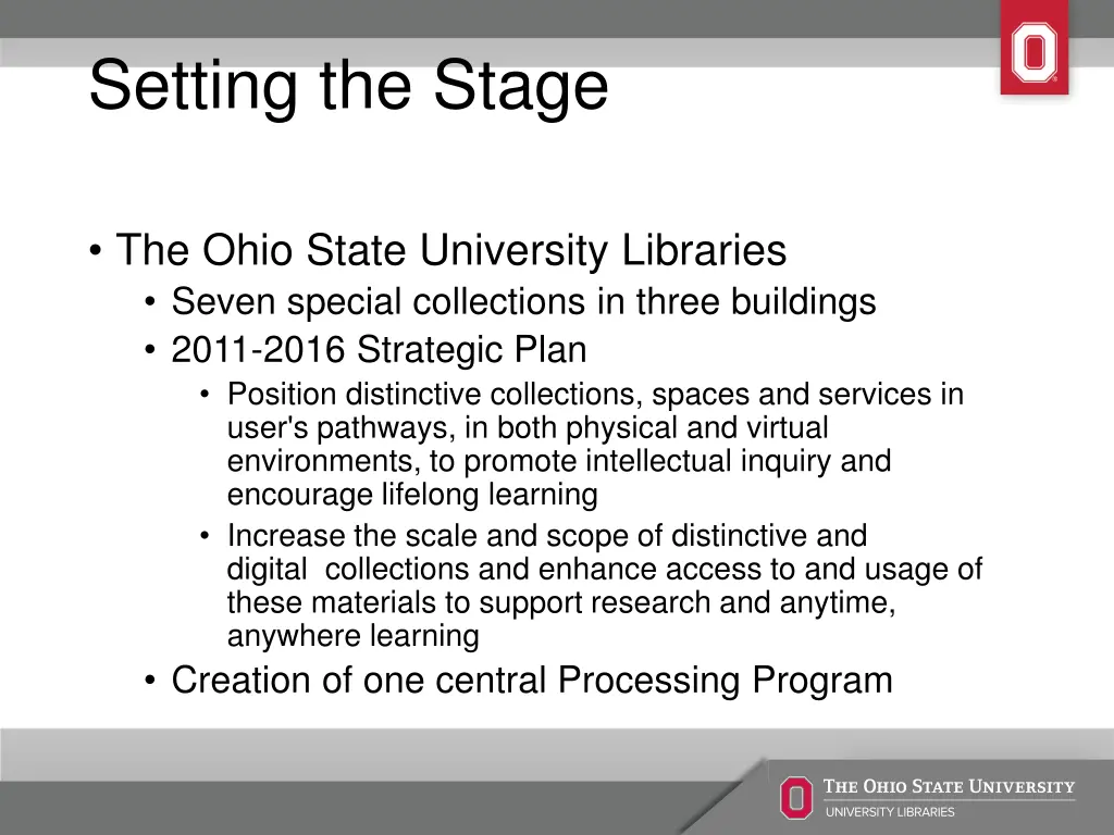 setting the stage