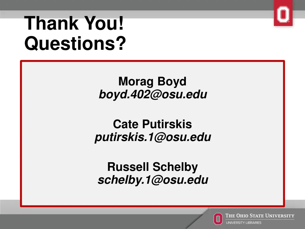 thank you questions