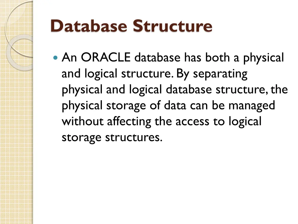 database structure