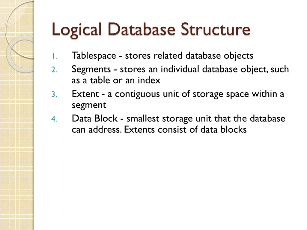 logical database structure