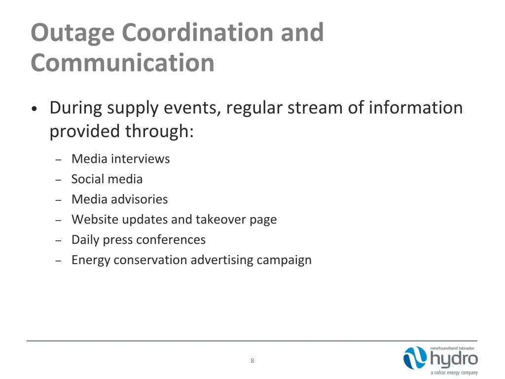 outage coordination and communication 1