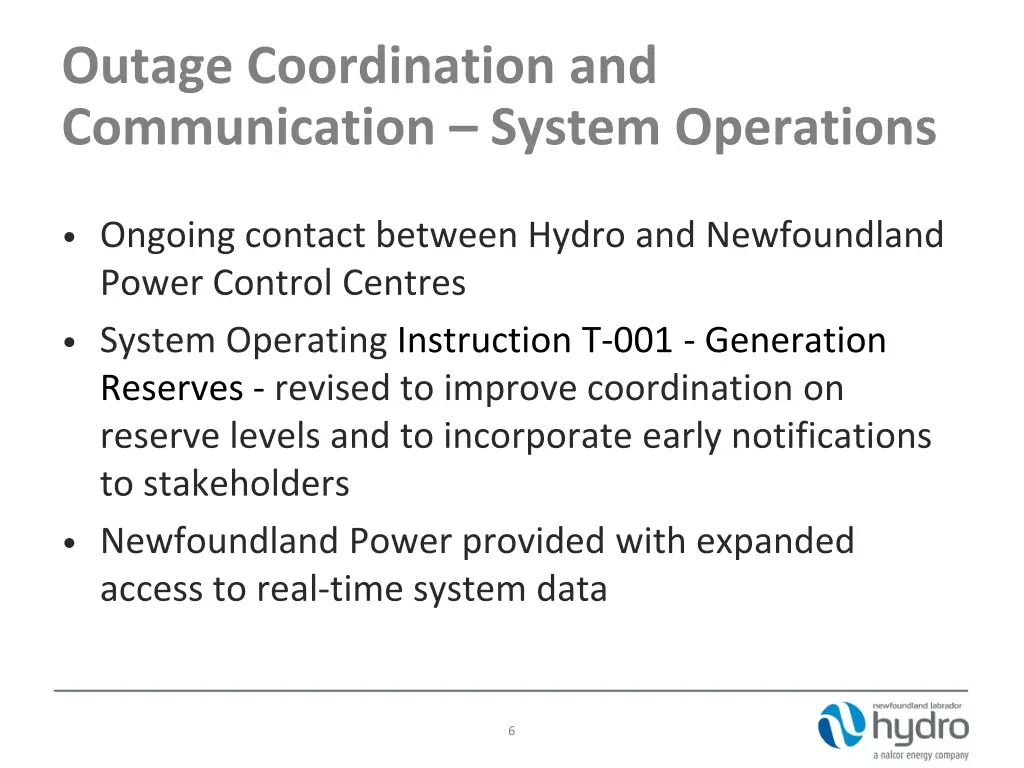 outage coordination and communication system