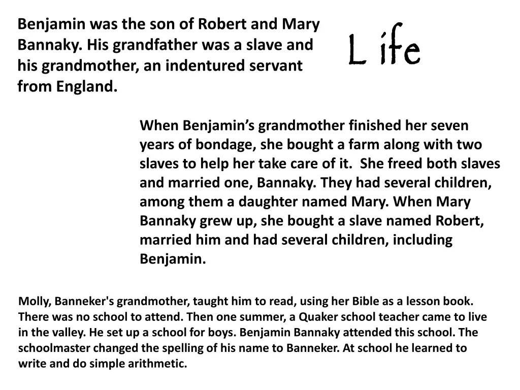 benjamin was the son of robert and mary bannaky