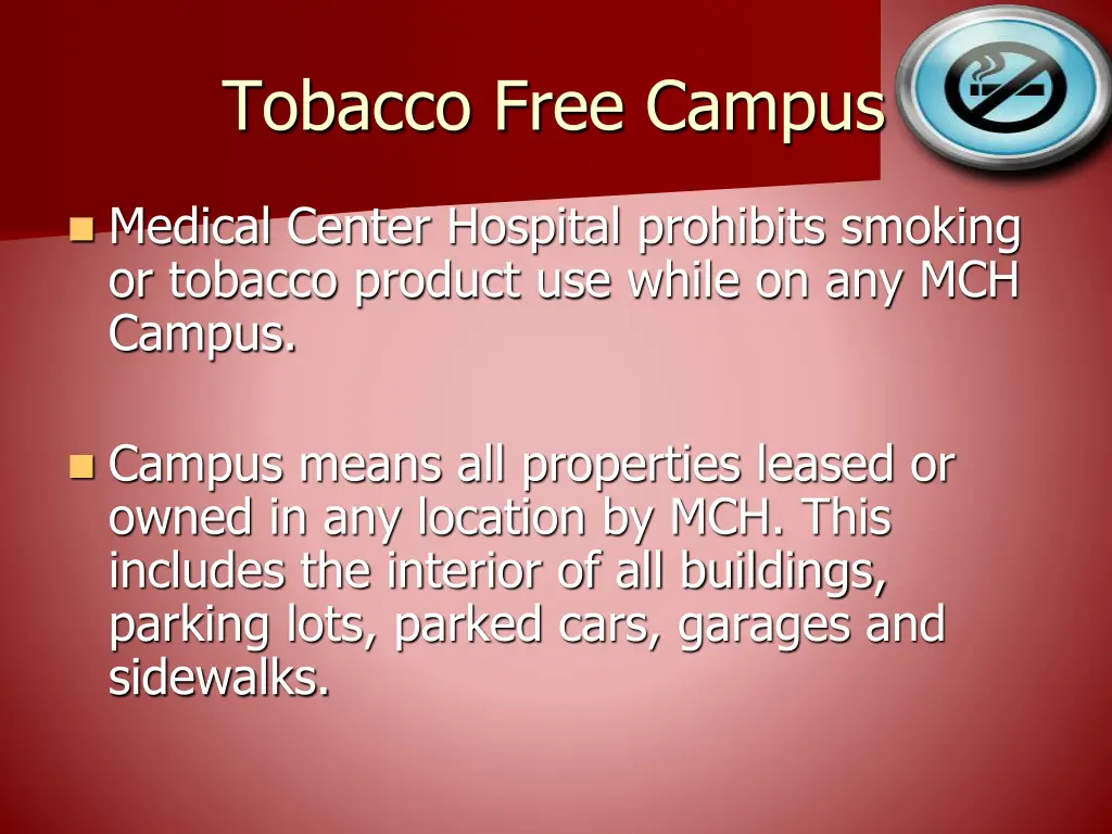 tobacco free campus