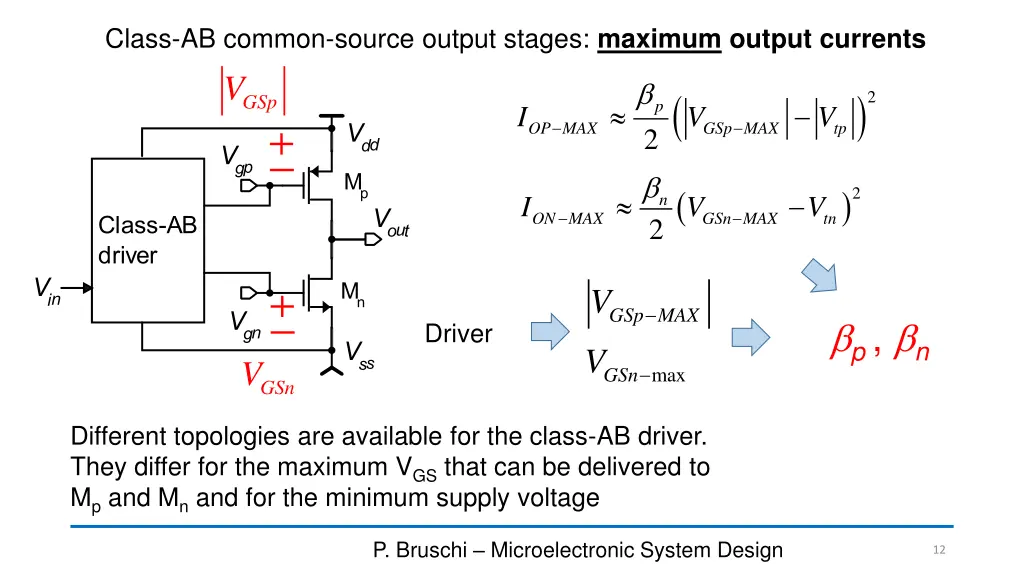 class ab common source output stages maximum