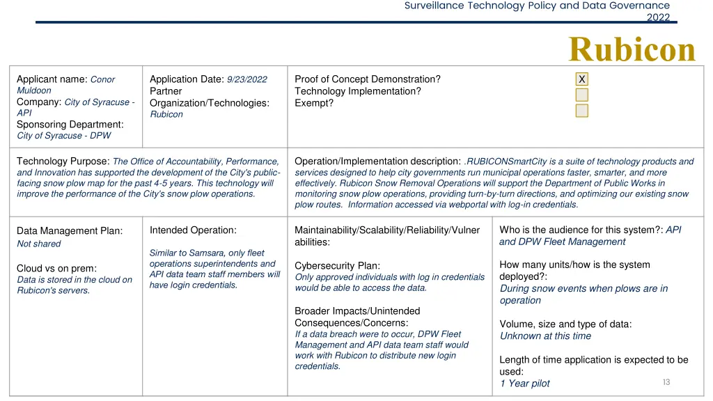 surveillance technology policy and data governance 12