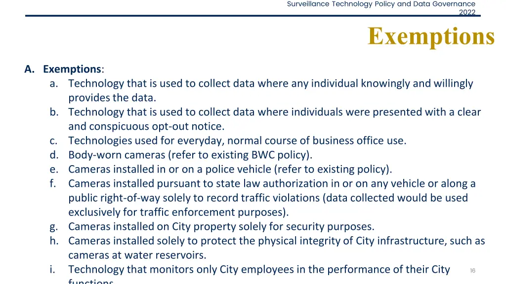 surveillance technology policy and data governance 15