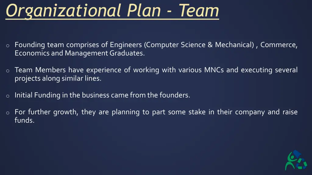 organizational plan team