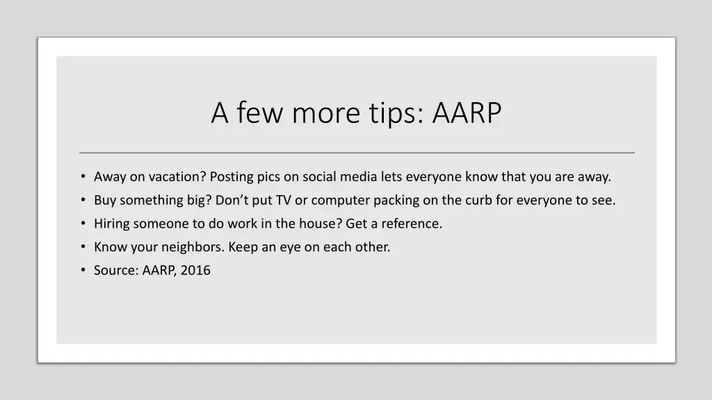 a few more tips aarp