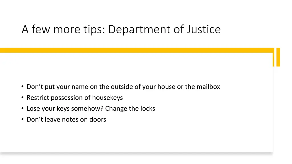 a few more tips department of justice