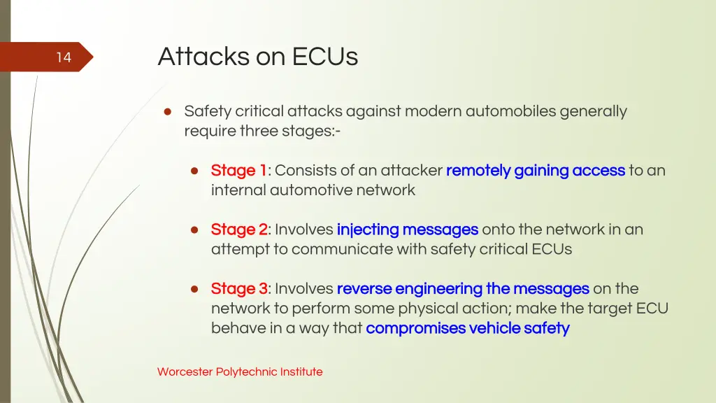 attacks on ecus