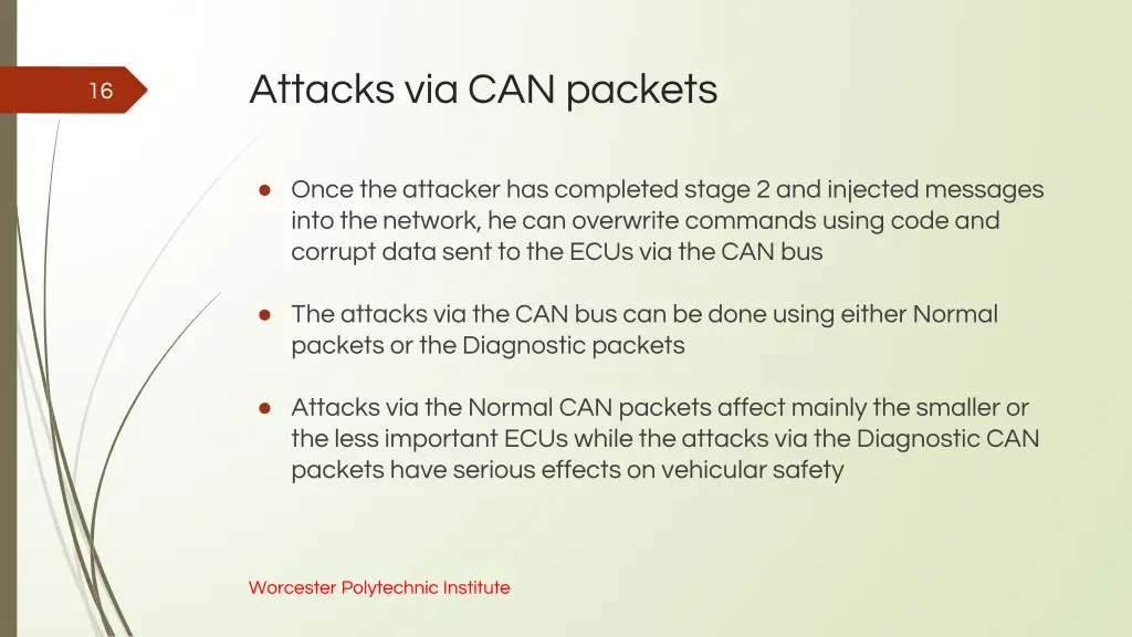 attacks via can packets