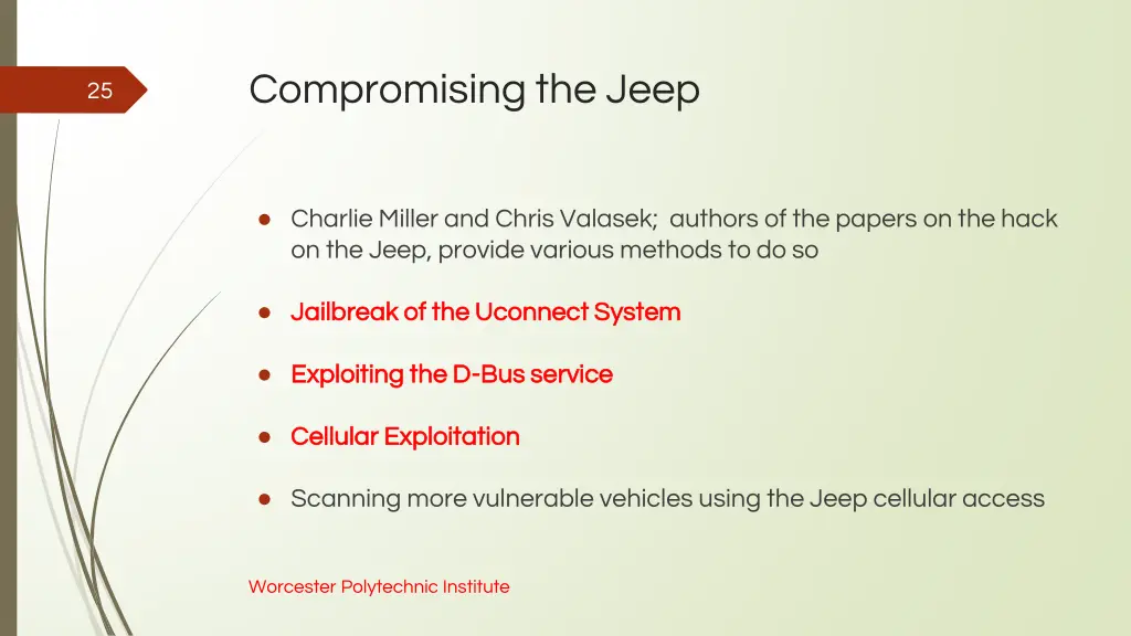 compromising the jeep