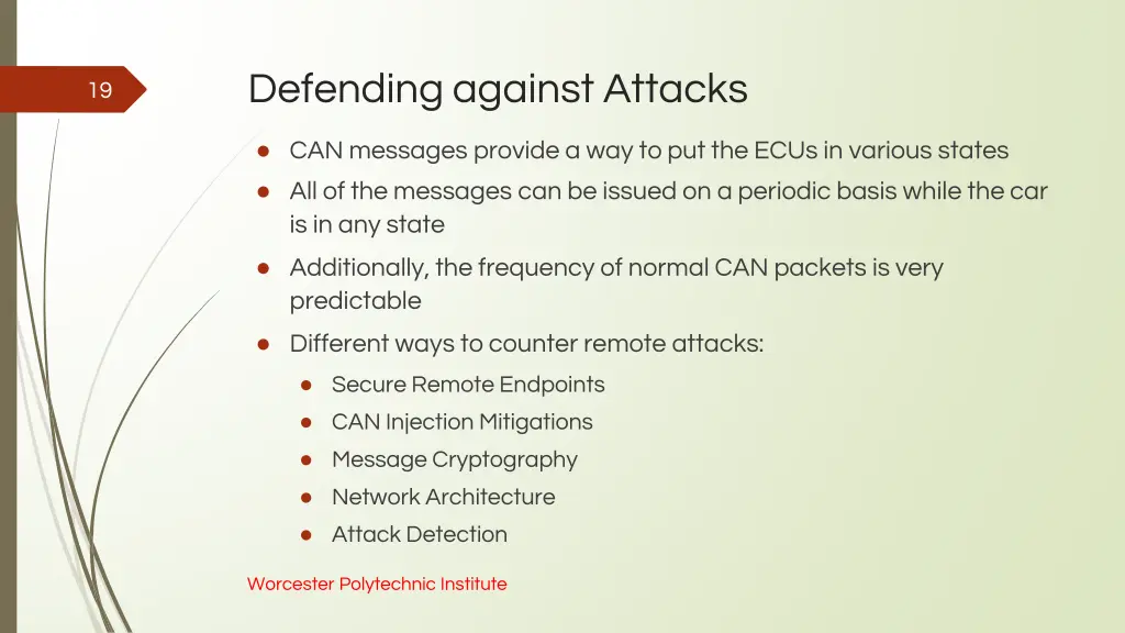 defending against attacks
