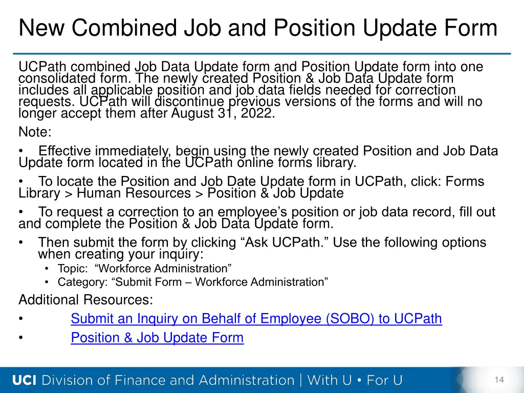 new combined job and position update form