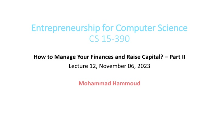 entrepreneurship for computer science
