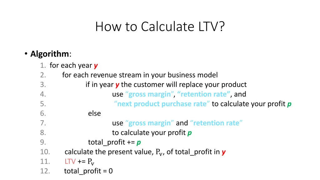 how to calculate ltv