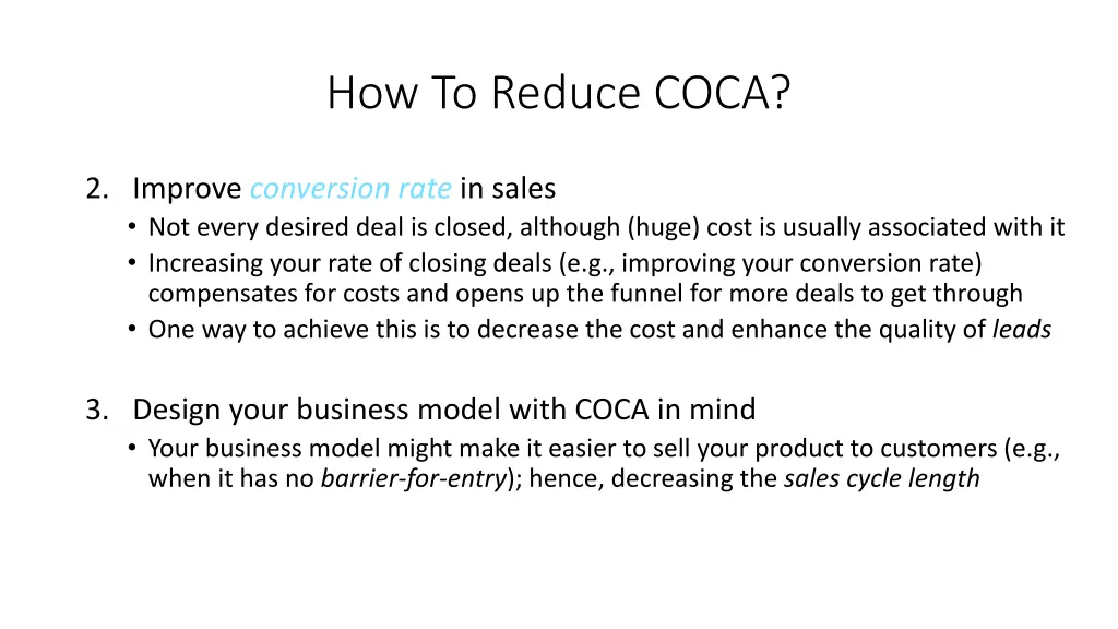 how to reduce coca 1