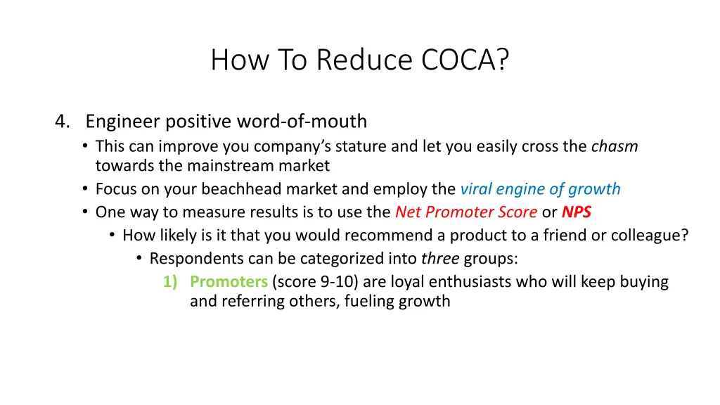 how to reduce coca 2