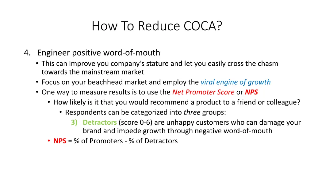 how to reduce coca 4