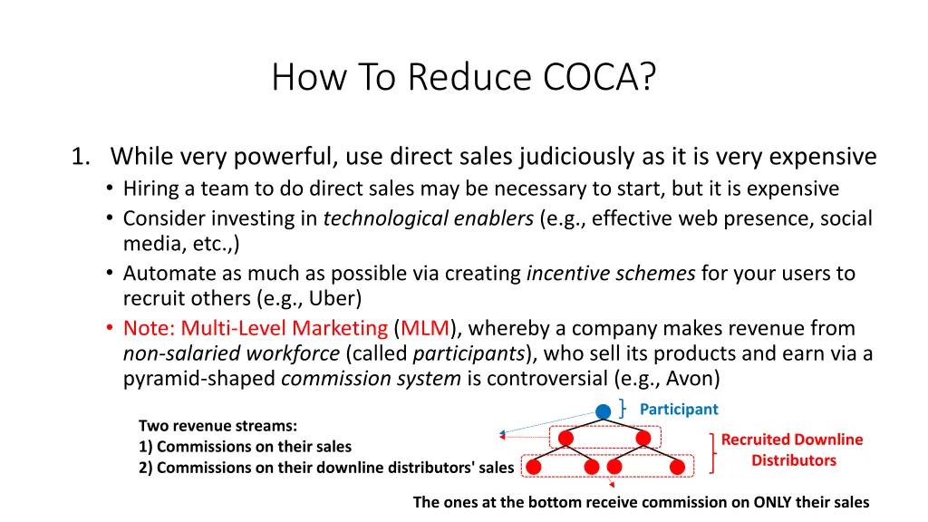 how to reduce coca