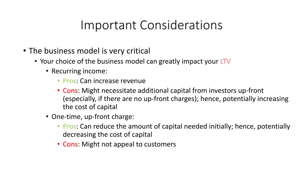 important considerations